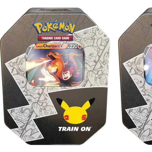 Pokémon TCG 25th Anniversary Celebrations TinLances Charizard V/Dark Sylveon V - Picture 2 of 3